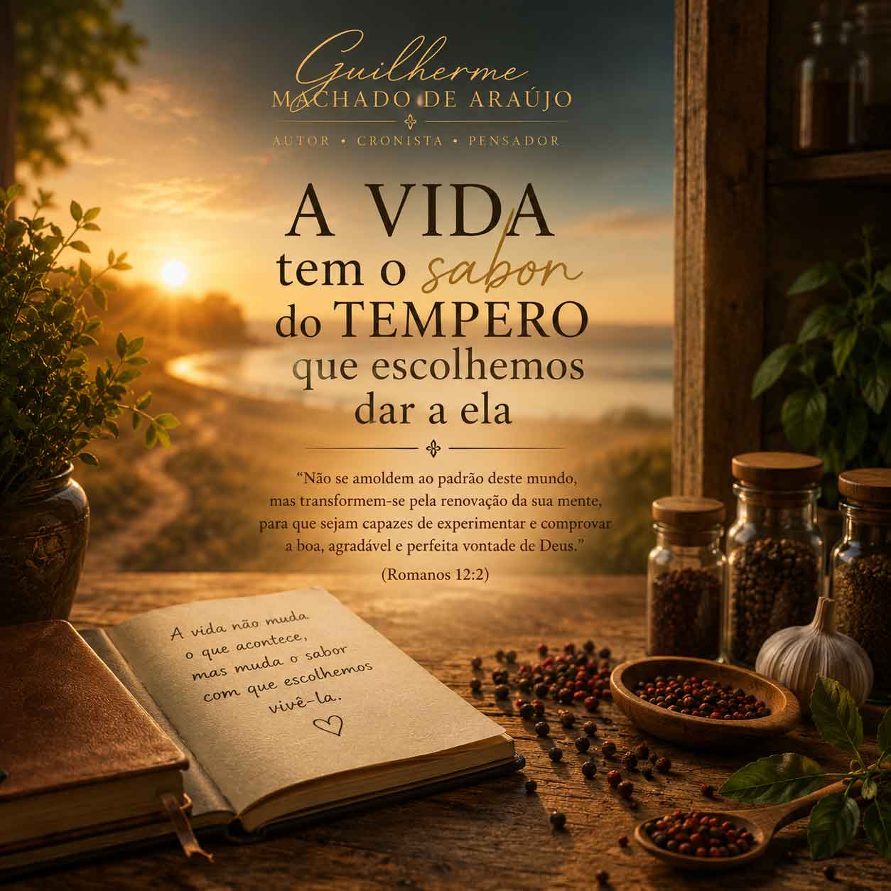 a vida tem o sabor do tempero que escolhemos dar a ela